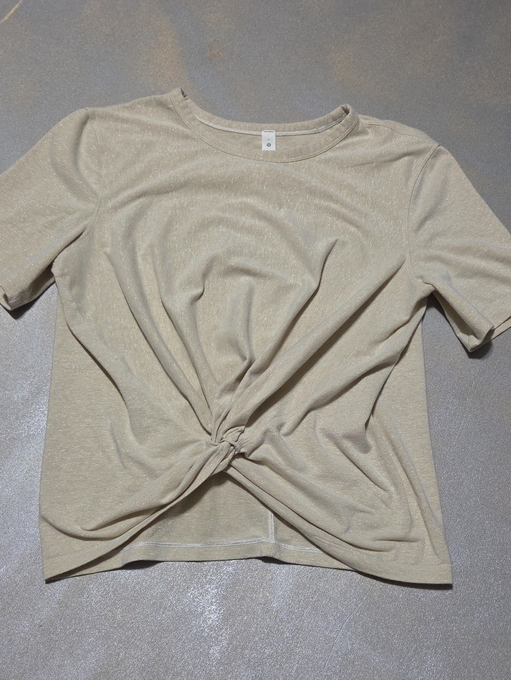 lululemon athletica Beige Knot-Front Short Sleeve Tee